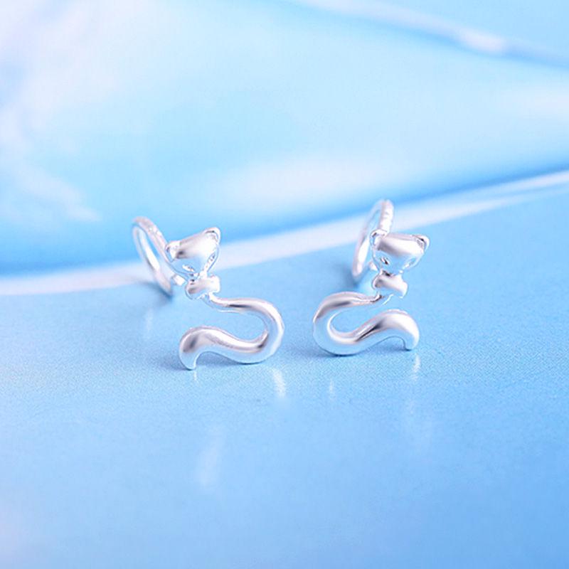 

Мини-серьги-пусеты из стерлингового серебра с дизайном лисы: 999 Чистый Гипоаллергенный, Дышащий и Защищающий от Выпадения для Женщин Pure Silver