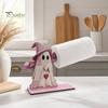 Festive Tabletop Ornament Halloween Wooden Paper Towel Holder, Cute Patchwork Ghost Napkin Stand, Party Supplies Rustic Roll Dispenser for Kitchen