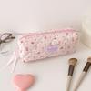 Bow Quilted Pencil Pouch Y2k Flower Pencil Case Desktop Storage Cloth Stationery Bag  Student