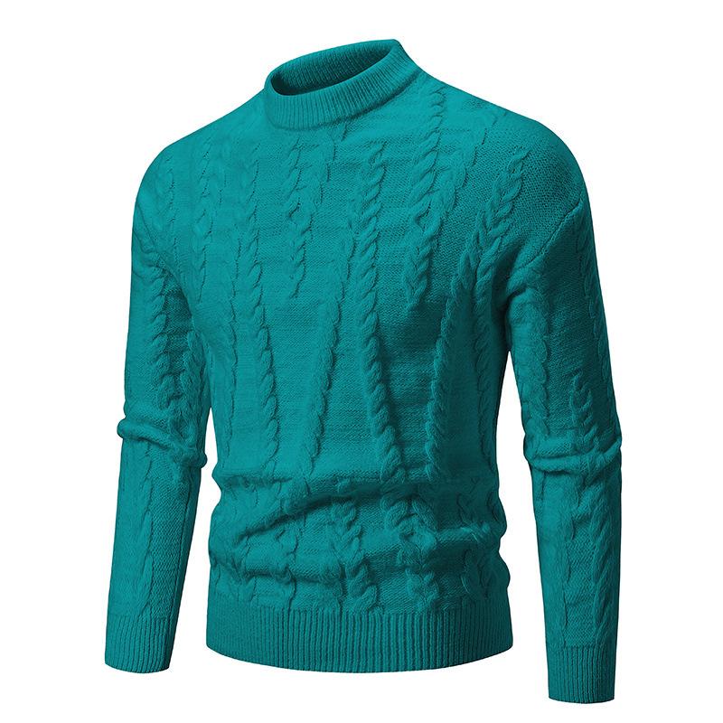 Autumn and Winter Sweater Knitted Sweater Daily Versatile Youth Fashion Jacquard Crew Neck Warm Sweater