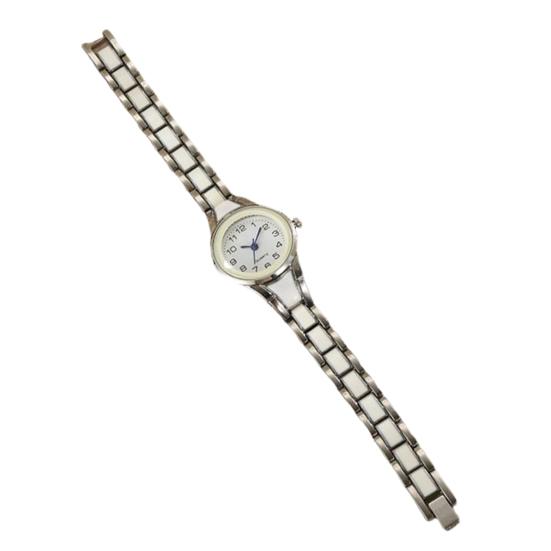 Ladies Quartz Watch Round Band Wristwatch Strap Analog Watch Contrasting Color Dial Slim Women Bracelet Gift