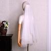 Luxurious Double Layer Bridal Veils Airy Sheer Hair Accessory For Wedding Pearls Adorned Headpiece Classical Design