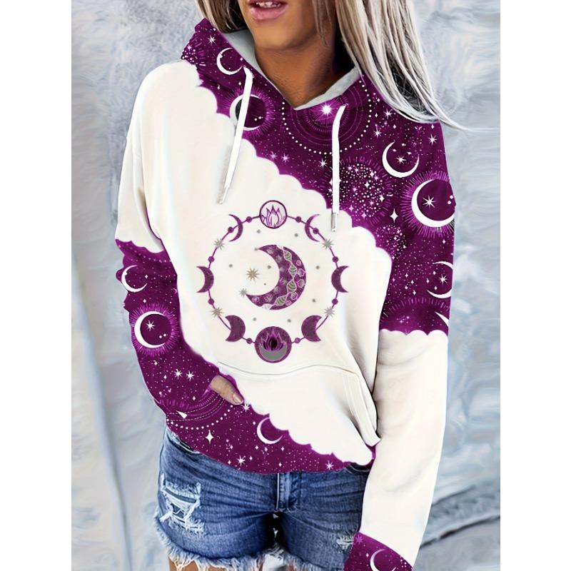 Mama Bear Printed Drawstring Hoodie, Casual Long-sleeved Shoulder-falling Hoodie, Women's Clothing