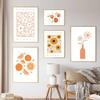 Blume Markt Sonnenblume Orange Pfirsich Vase Abstrakte Boho Poster Druck Leinwand Malerei Nordic Wand Kunst Wohnzimmer Wohnkultur