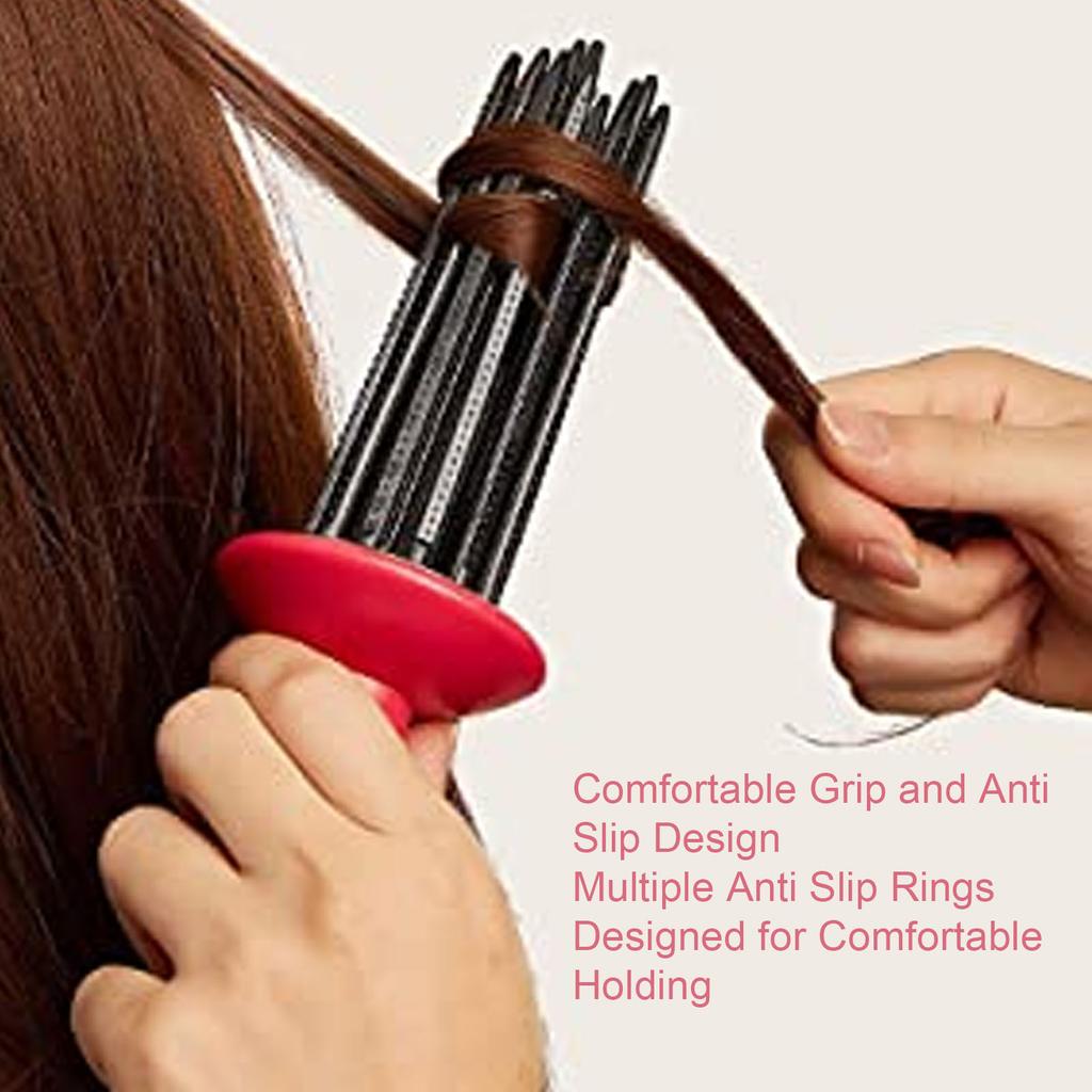 2 Pcs Curling Roll Comb Non Slip Curly Hair Tool Volumizing Styler with 17 Rounded Teeth