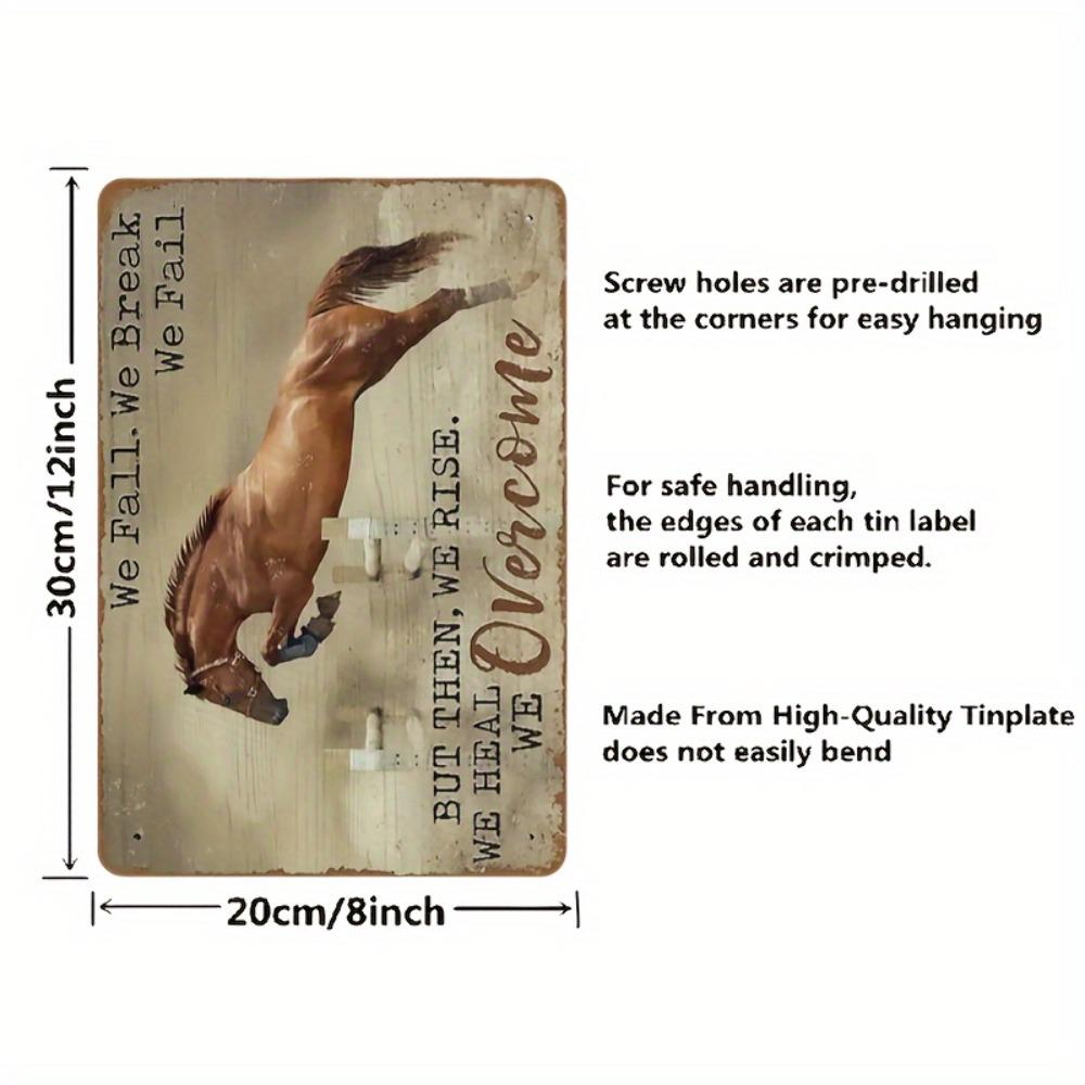 Vintage Inspirational Horse Metal Sign - Multipurpose Iron Wall Plaque with Pre-Drilled Holes, Home Garage Farm Decor