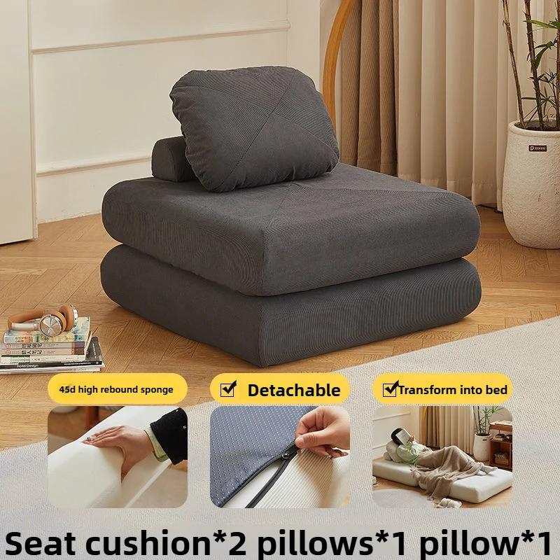 For Stoff-Wohnzimmersofa, Modernes Klappsofa, Bequemer Tatami-Stuhl Für 1 Person, Zum Zerlegen Und Waschen Von Wohnzimmermöbeln
