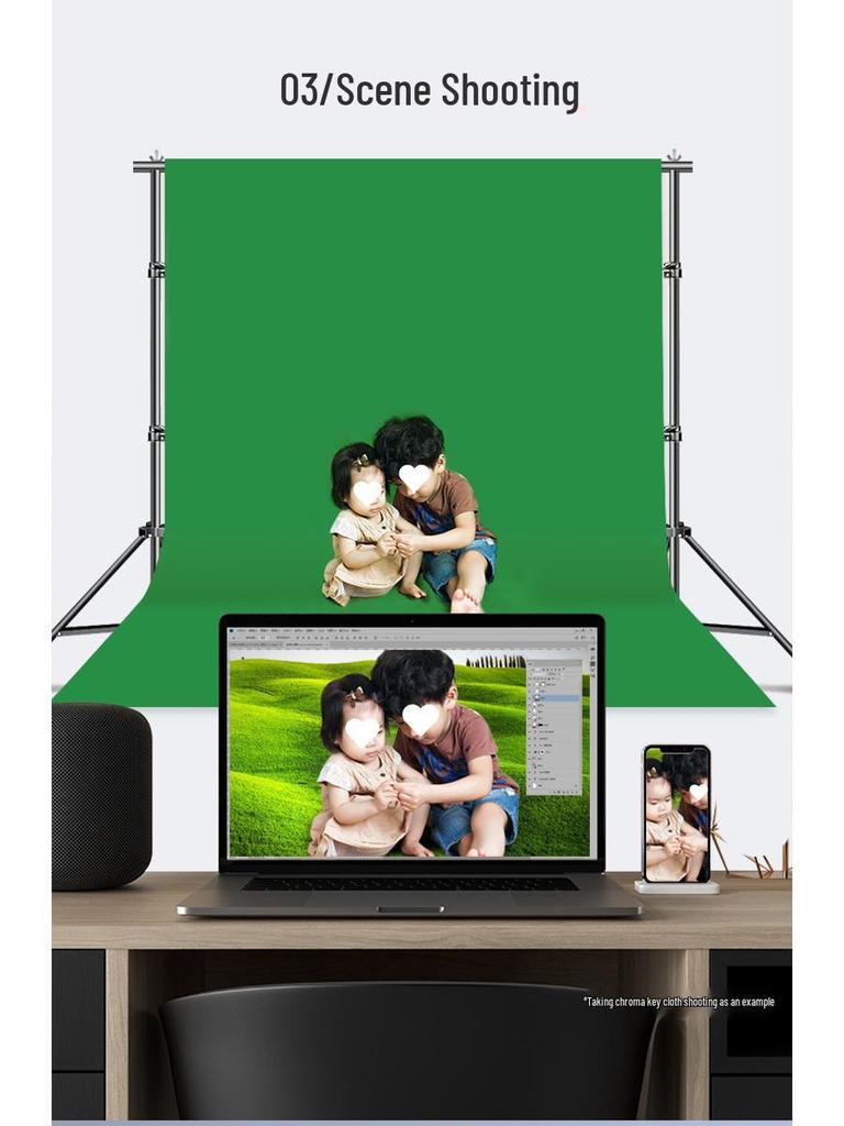 2x3 Meter Photography Background Stand with Black Light-Absorbing Cloth, Studio Props, and White Cloth for Shooting