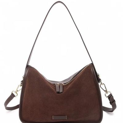 Velvet Cowhide Messenger Bag Autumn and Winter New Women's Bag Fashionable Retro Style Large Capacity Shoulder Messenger Bag