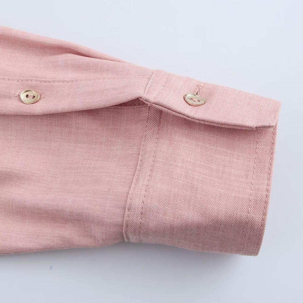 2025 Spring Women's Classic Lapel Pocket Long-Sleeve Shirt