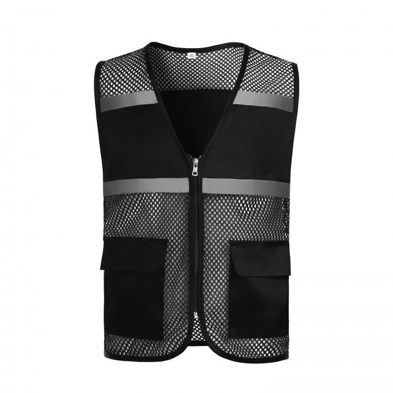 Custom Reflective Safety Vest with Logo for Nighttime Construction and Sanitation Workers
