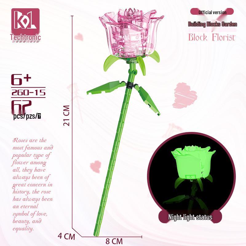 

Совместимый набор игрушек-пазлов Lego Eternal Flower ко Дню святого Валентина и Дню учителя «Роза»