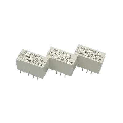 Genuine Hongfa HFD3-V Signal Relay, 2A, 10 Pins, 5V/12V, 2 Form C, In Stock