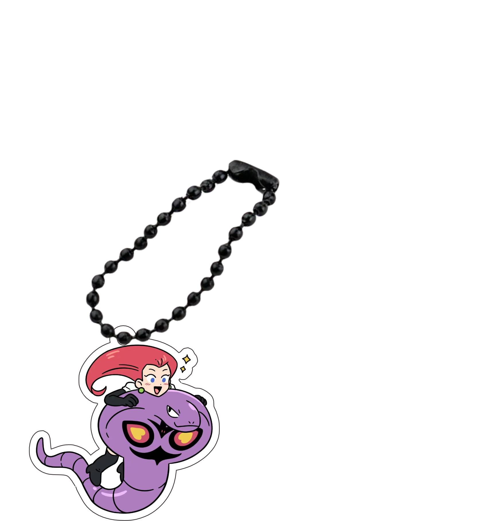 

Anime Pokemon Gift Team Rocket R Logo Self Made Leather James Meowth Plastic Car Keychain Acrylic Decoration Bag Pendant 5Cm 5pcs