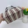 Hot Sale Of The Season New Women's Large Capacity Canvas Tote Bag College Class Shoulder Bag Simple Striped Casual Style Handbag