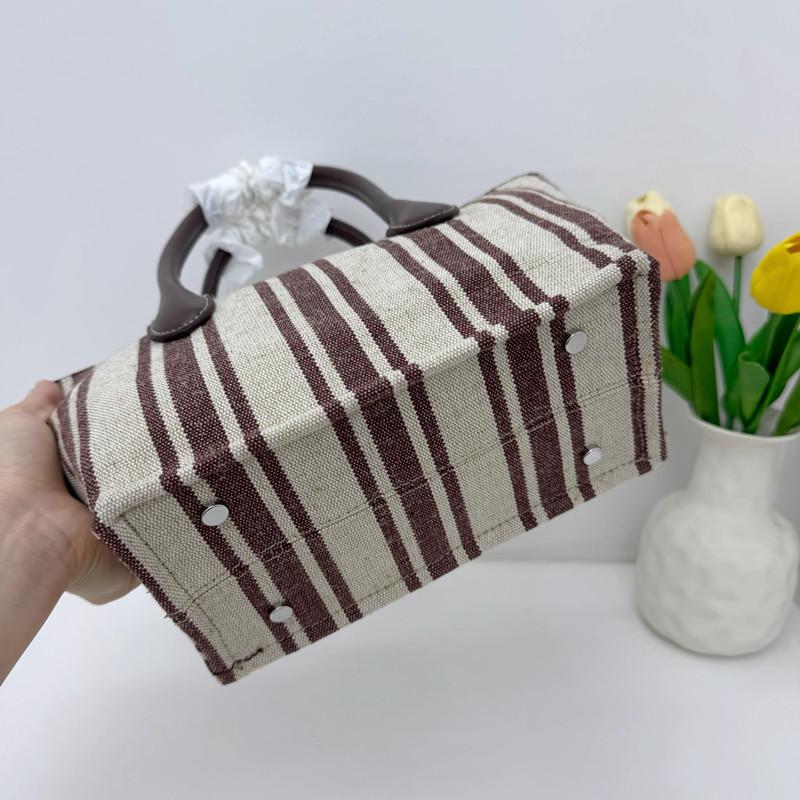 Hot Sale Of The Season New Women's Large Capacity Canvas Tote Bag College Class Shoulder Bag Simple Striped Casual Style Handbag