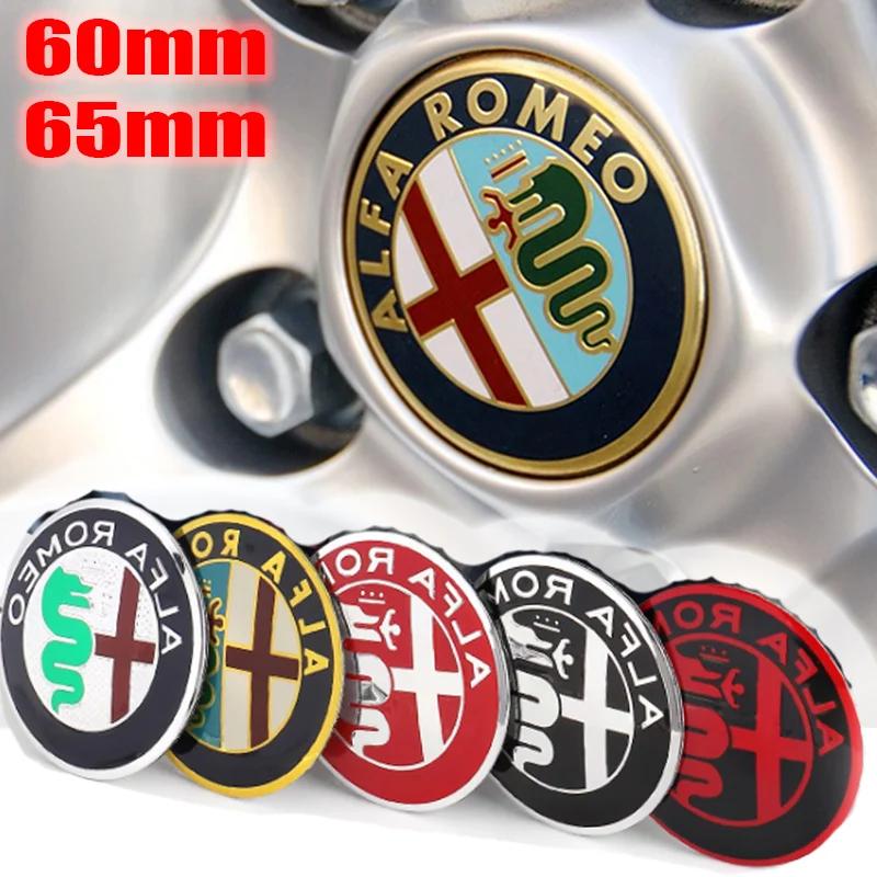 60mm/65mm Car Wheel Rim Tire Hubcap Sticker Decals for Alfa Romeo Giulia Giulietta 159 156 MITO Stelvio 147 Sportiva AccessoriesNC7