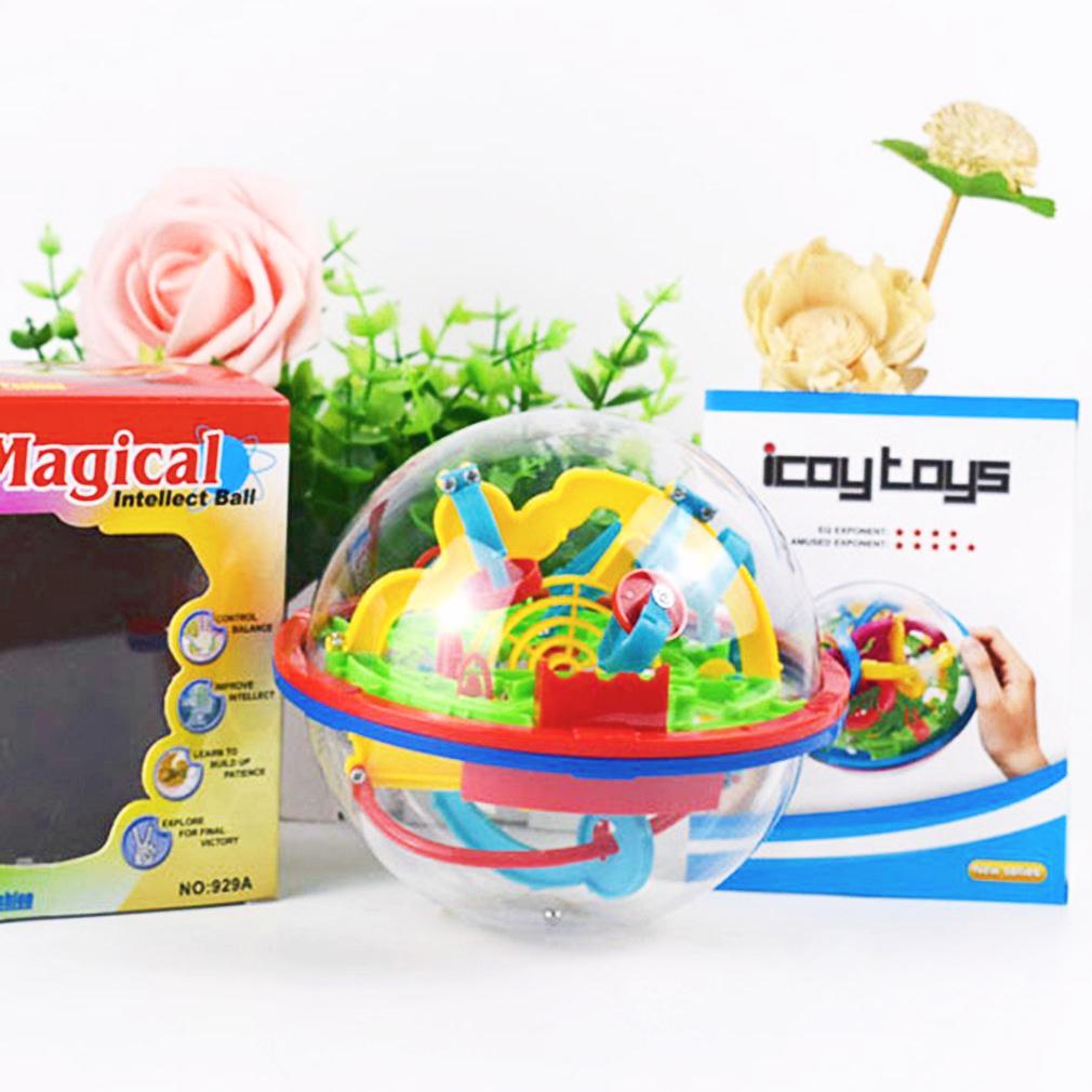 100 Step 3D Magic Maze Intellect Ball Labyrinth Sphere Globe Toys For Kids Educational Brain Tester Balance Training Toy Gifts