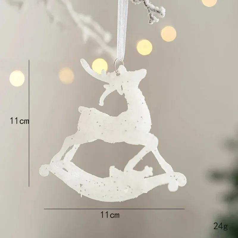12x11CM 1 Stück Weihnachtsbaum Anhänger Weihnachtsdekoration Glitzer Stern Elch Engel Weihnachtsgeschenk für Heimparty 2025 Neues Jahr Navidad