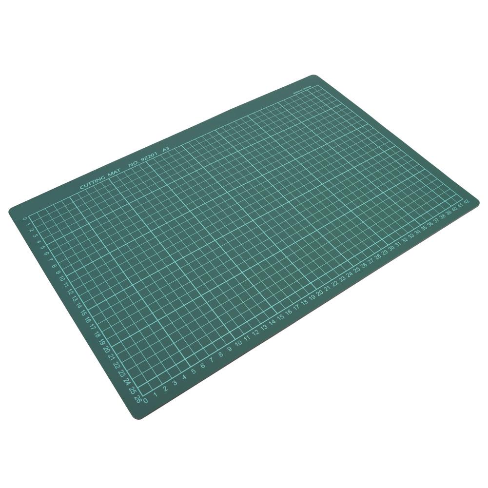 Office Schoole Stationary Cutting Gridline Sewing Mat Anti Skid Board(A3 Single Face Green)