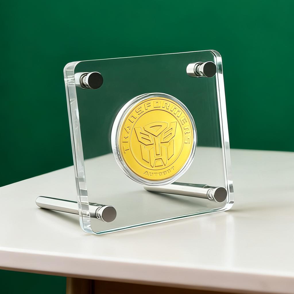 Commemorative Coin Storage Rack, Ornament, Transparent, Acrylic, Coin Display Rack, Commemorative Medal Collection Box, Suitable for 40mm/45mm