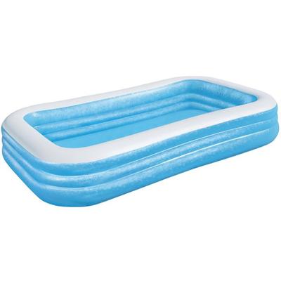 Luxury Inflatable Pool - BESTWAY - Children and Family - Blue - 3 Rings - 305x183x56 Cm