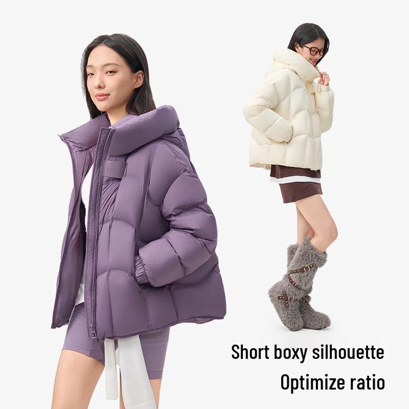 Qiangan Women's 2025 Goose Down Hooded Jacket Y318170Y