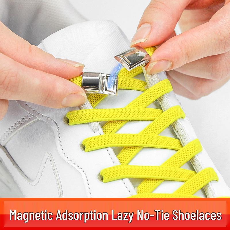 Colorful Elastic Magnetic No-Tie Shoelaces with Metal Buckle