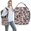 Monochromer Italienischer Brainrot Lustiger Meme Brotdose Büro Lunchbox Für Männer Designer Thermische Lunchtaschen Wasserdichte Kühltasche