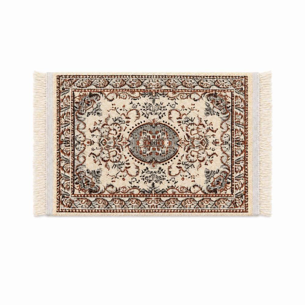 Floral Pattern Doll Dollhouse Rug Multicolor Miniature Weaving Mat Mini Floor Coverings Dollhouse