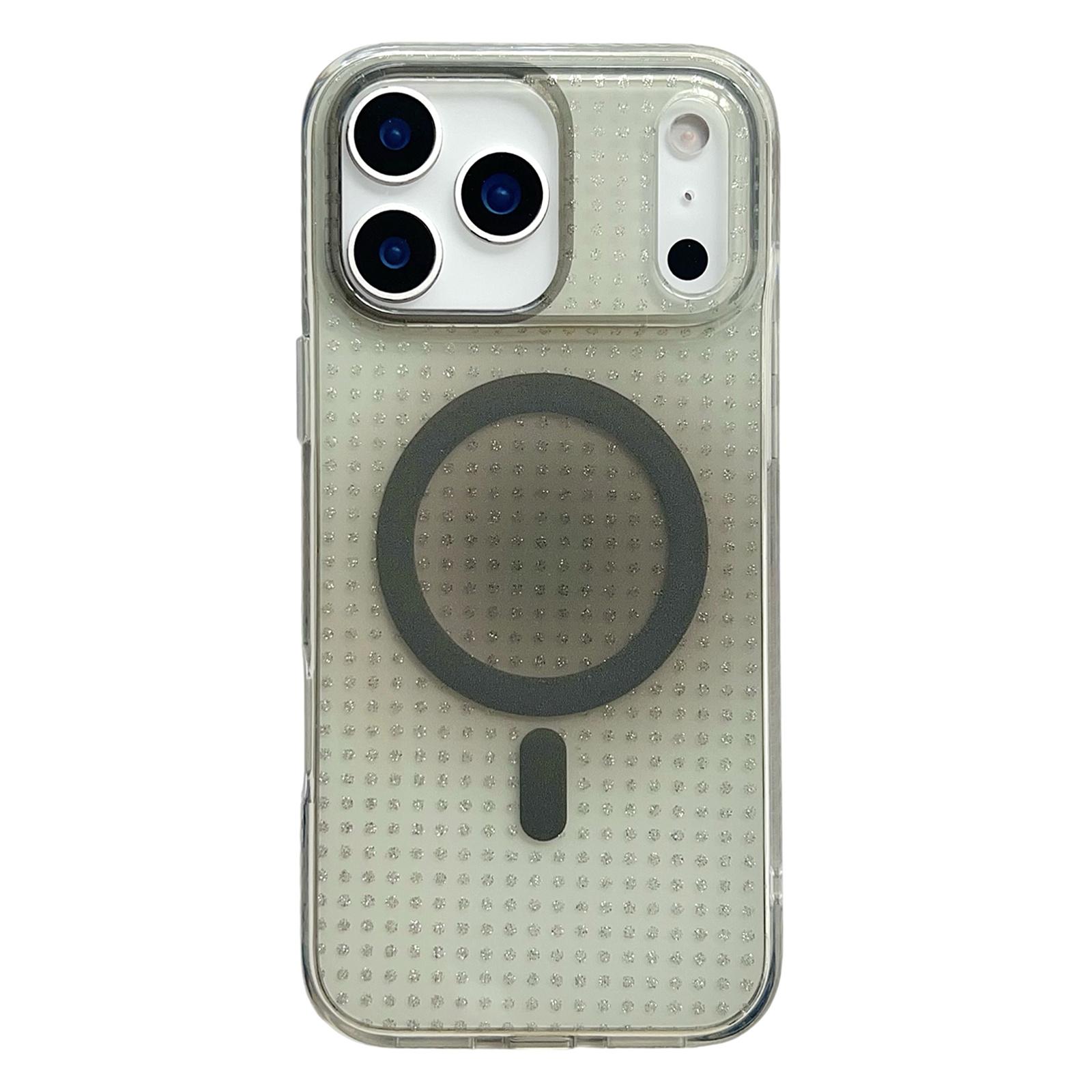 For iPhone 17 Pro Magnetic Case IMD Sparkling Decor TPU + PC Phone Cover