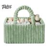 Large Capacity Baby Essentials Organizer Plush Diaper Caddy, Quilted Gear Organizer, Lightweight Mommy Bag, Caddy Fuzzy Travel Tote for Newborn