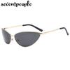 Polarized Cat Eye Y2K Sunglasses Men Women  Luxury Brand Designer Fashion Small Oval Metal Frame Sun Glasses Vintage Eyewear