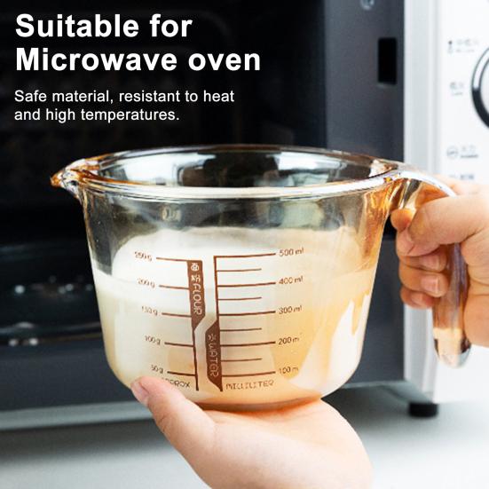 Glass Measuring Cup With Spout 500Ml Heat-Resistant Kitchen Measuring Tool Microwave Safe