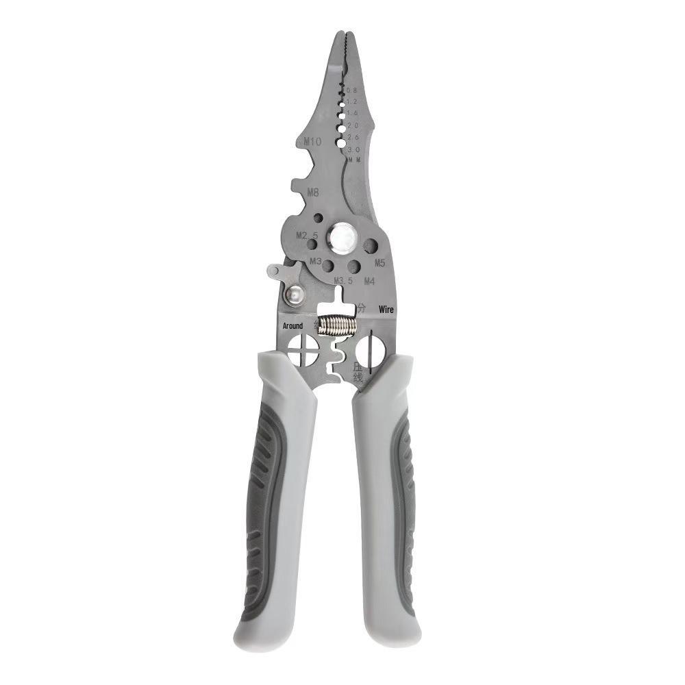 Multifunction Wire Stripper: Ideal for Splitting, Skinning, Crimping, Wrapping, and Cutting - Universal Electrician Pliers.