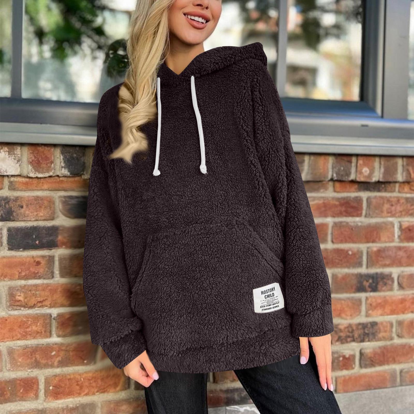 

Женское модное и повседневное пальто с капюшоном и длинными рукавами XL чёрный