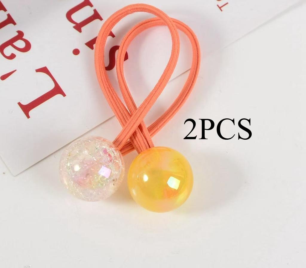 2 Stück. Dopamin-Haargummis in Candy-Farben: Hochelastische Doppelt-Explosionsbälle, Nicht-schädigendes Haar-Accessoire für Frauen