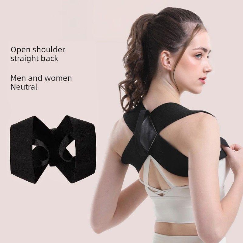 

German Humpback Correction Back Invisible Open Shoulder Posture Correction Belt Correction Posture Correction Kids Adult Beautiful Bra Straps Black XS [Recommended Weight 25-35kg]