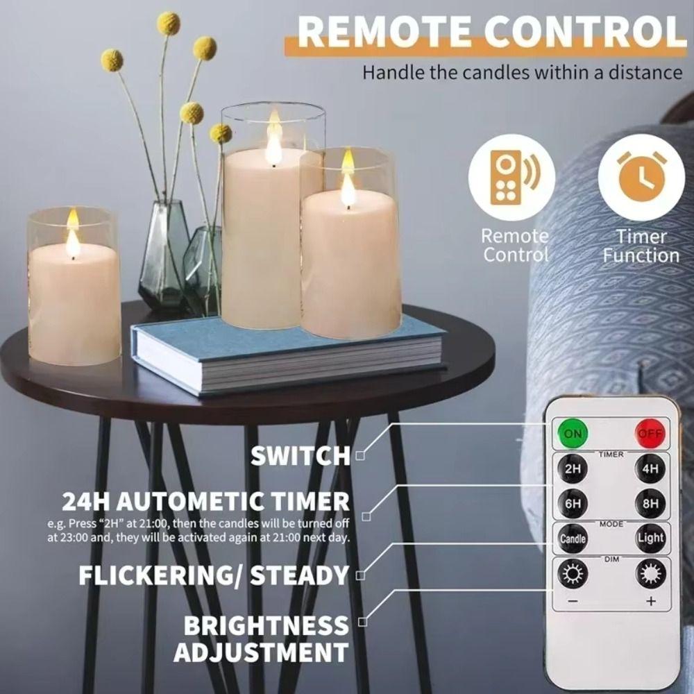 with Remote Control Electronic Candles Rechargeable Atmosphere Night Lamp  Home Decor
