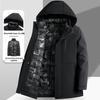 Men's Fleece-Lined Winter Jacket: Warm, Thickened Cotton Coat with Detachable Padding for Dad, Middle-Aged, and Elderly Men