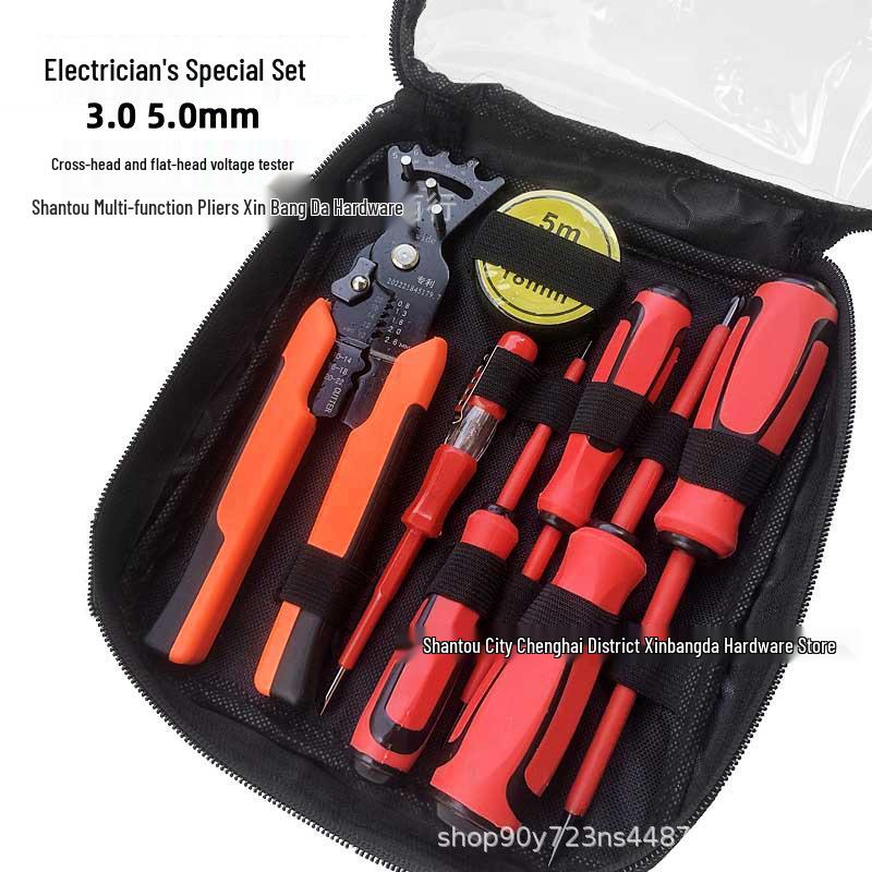 7-in-1 Insulated Magnetic Phillips Screwdriver - Chrome-Vanadium Steel, Multi-functional Repair Tool for Electricians