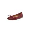 New women's casual single shoes solid color light mouth flat bottom lazy shoes women's four seasons women's shoes beef tendon soft sole leather la