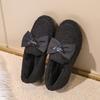 2025 Winter neue Baumwollschuhe Haus Baumwollpantoffeln gestapelt verdickte flauschige Schuhe warm Internet-Berühmtheit Schleife Baumwollmop