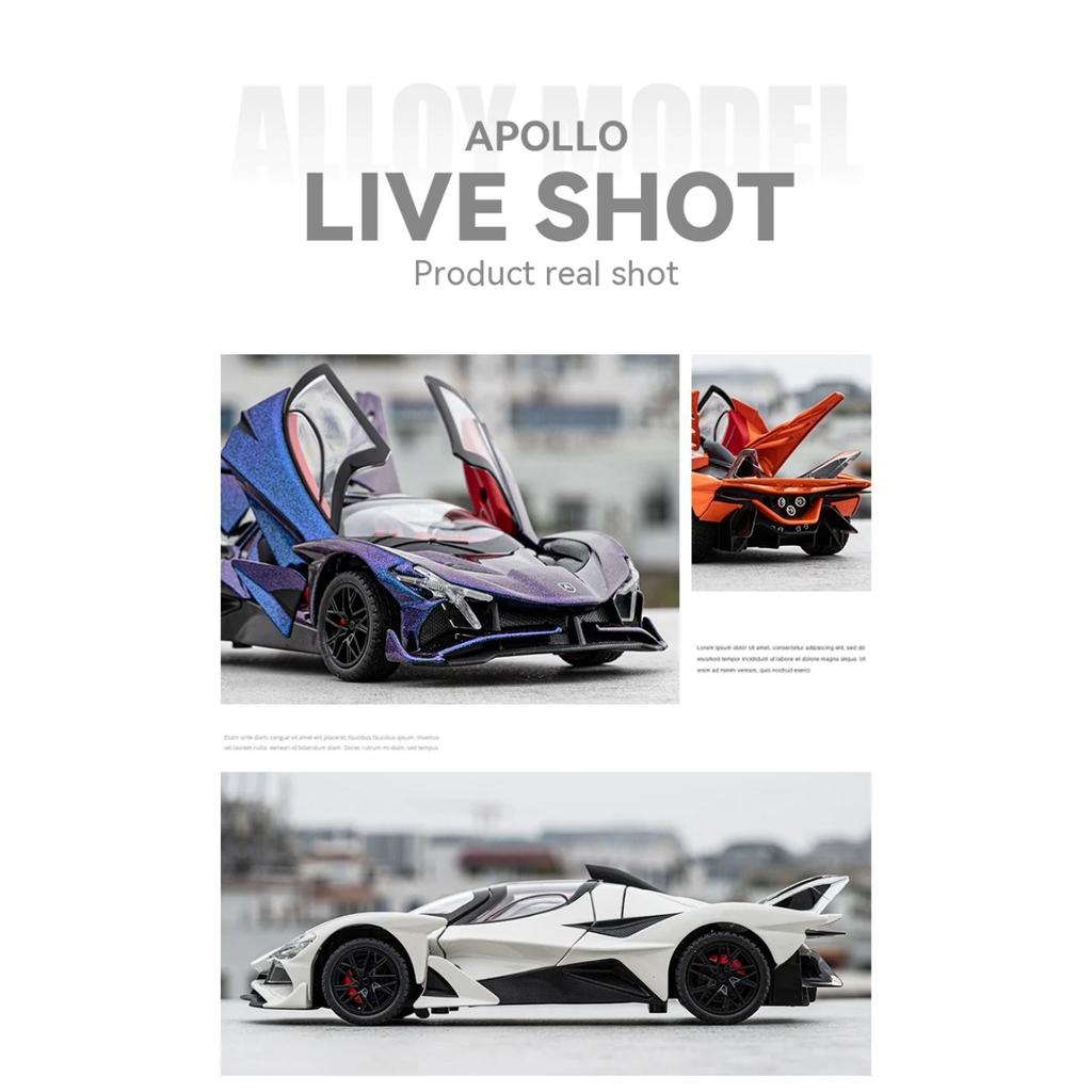 1/24 Scale Apollo Solar God Alloy Model Car - Unique Collectible for Car Lovers - Detailed Craftsmanship, Sturdy Construction