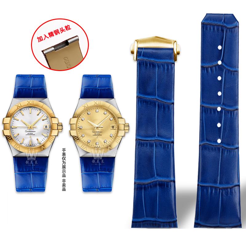 

Для Omega Constellation Double Eagle Series 123.20 Чоловічий ремінець з натуральної шкіри з виступами Сталеві головки з частинками Ремінець 23мм 25мм 26mm-9.6mm