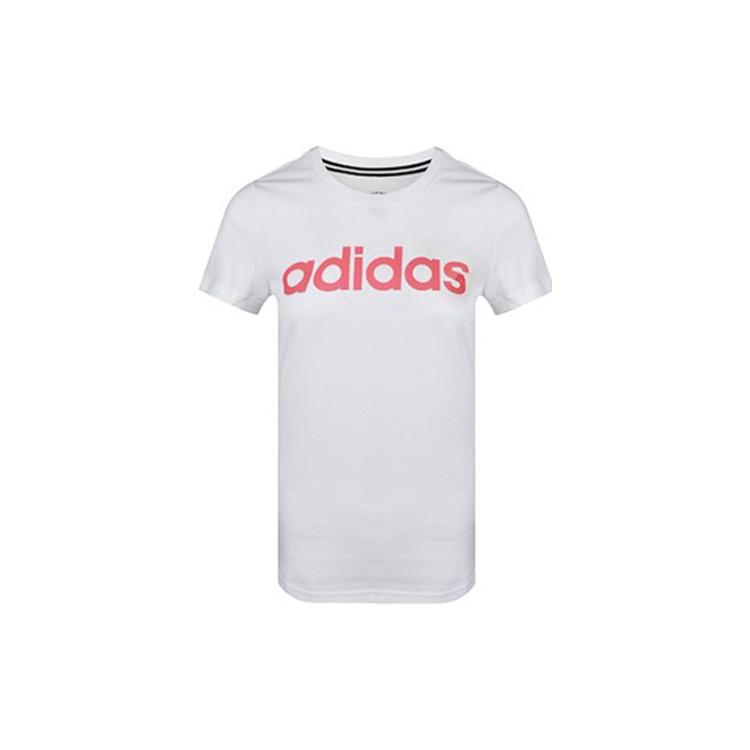 (WMNS) adidas neo Alphabet Casual Round Neck Short Sleeve White Women s GJ7918 XL