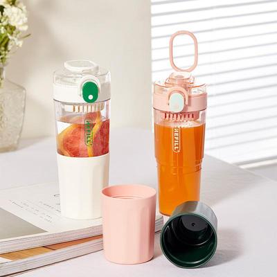 450 ml plastikowa przezroczysta butelka na wodę z filtrem do herbaty do picia przenośny sportowy kubek dla dzieci szkoła sport na świeżym powietrzu kemping