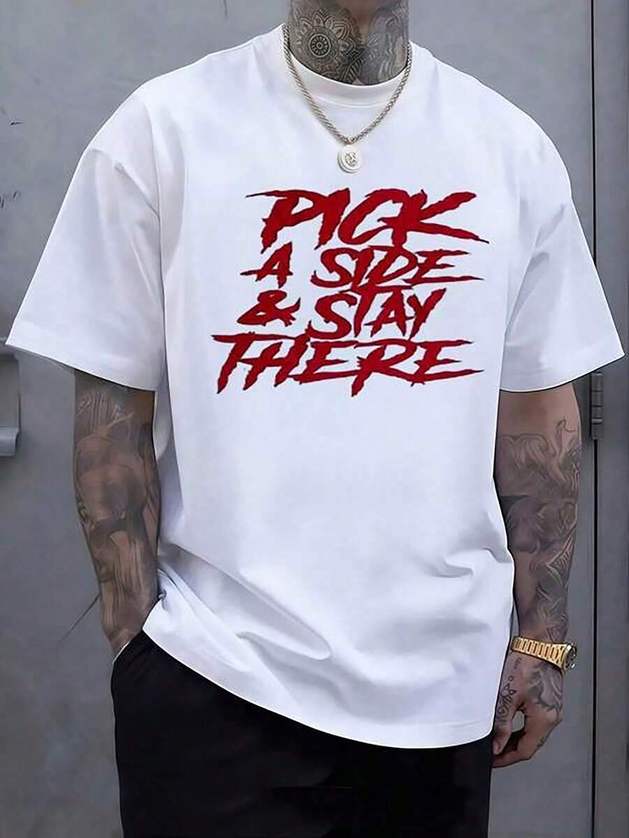 

Pick A Side & Stay There Edgy Graphic Unisex s White T-Shirt S