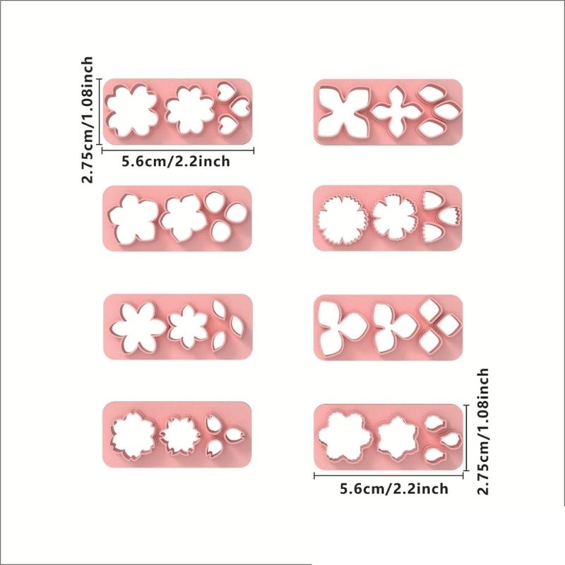 Creative Flower Petal Mold Set 8 Pieces Silicone Clay Tools Earring Making Molds For Handcrafted Earrings And Charm