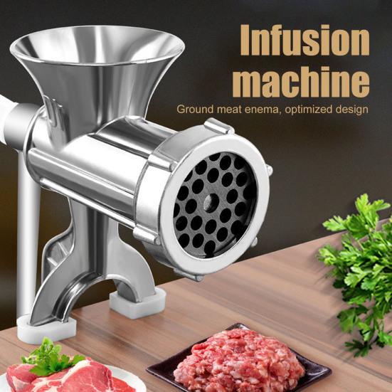 3-in-1 Manual Meat Grinder with Sausage Stuffing Tube Table Clamp Meat Grinder Hand-cranked Mincer